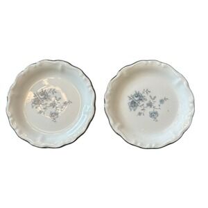 Johann Haviland Set of 2 Blue Garland Coaster  Bavaria Stamp White Blue Flower